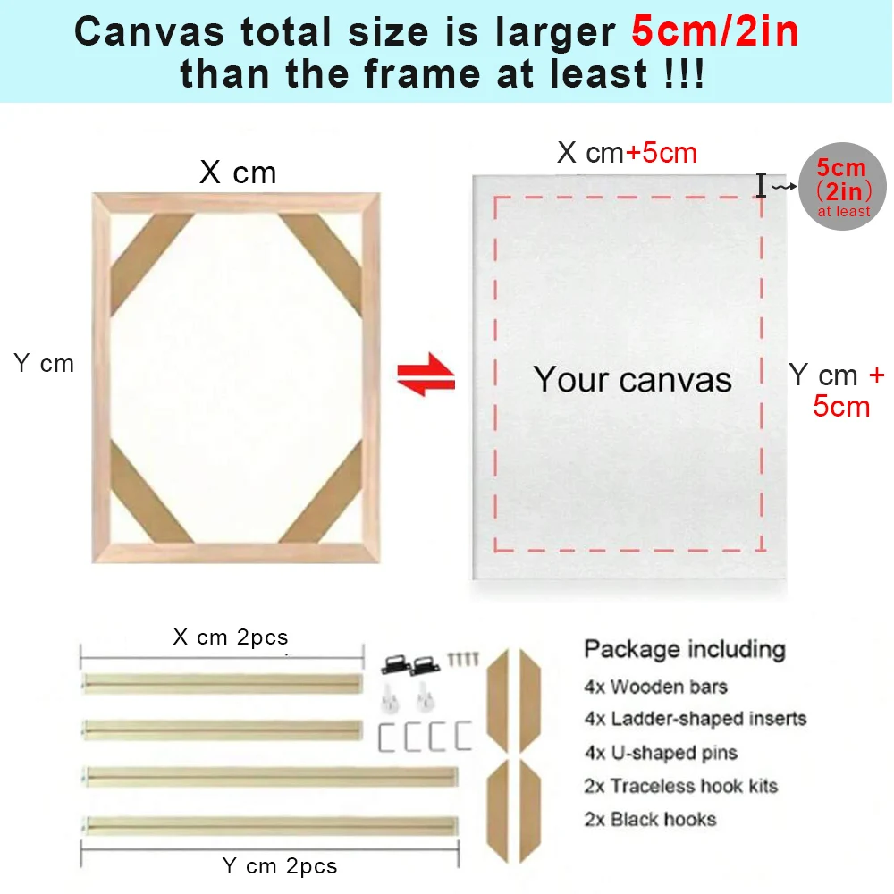 30x40cm 40x60cm 60x90cm DIY 나무 프레임 캔버스 오일 다이아몬드 그림 벽 아트 사진 프레임 소나무 홈 장식에 적합