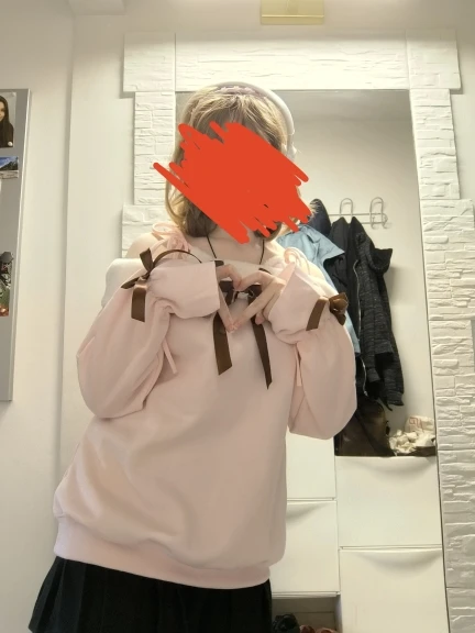 Pink Neko Sweatshirt - Cutecore Aesthetic photo review