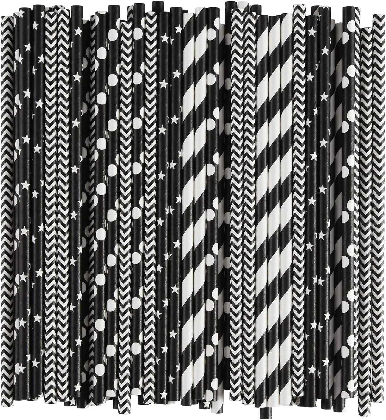 Disposable Paper Straws Biodegradable Drinking Straws for Juice Cocktail Smoothies Birthday Wedding 100