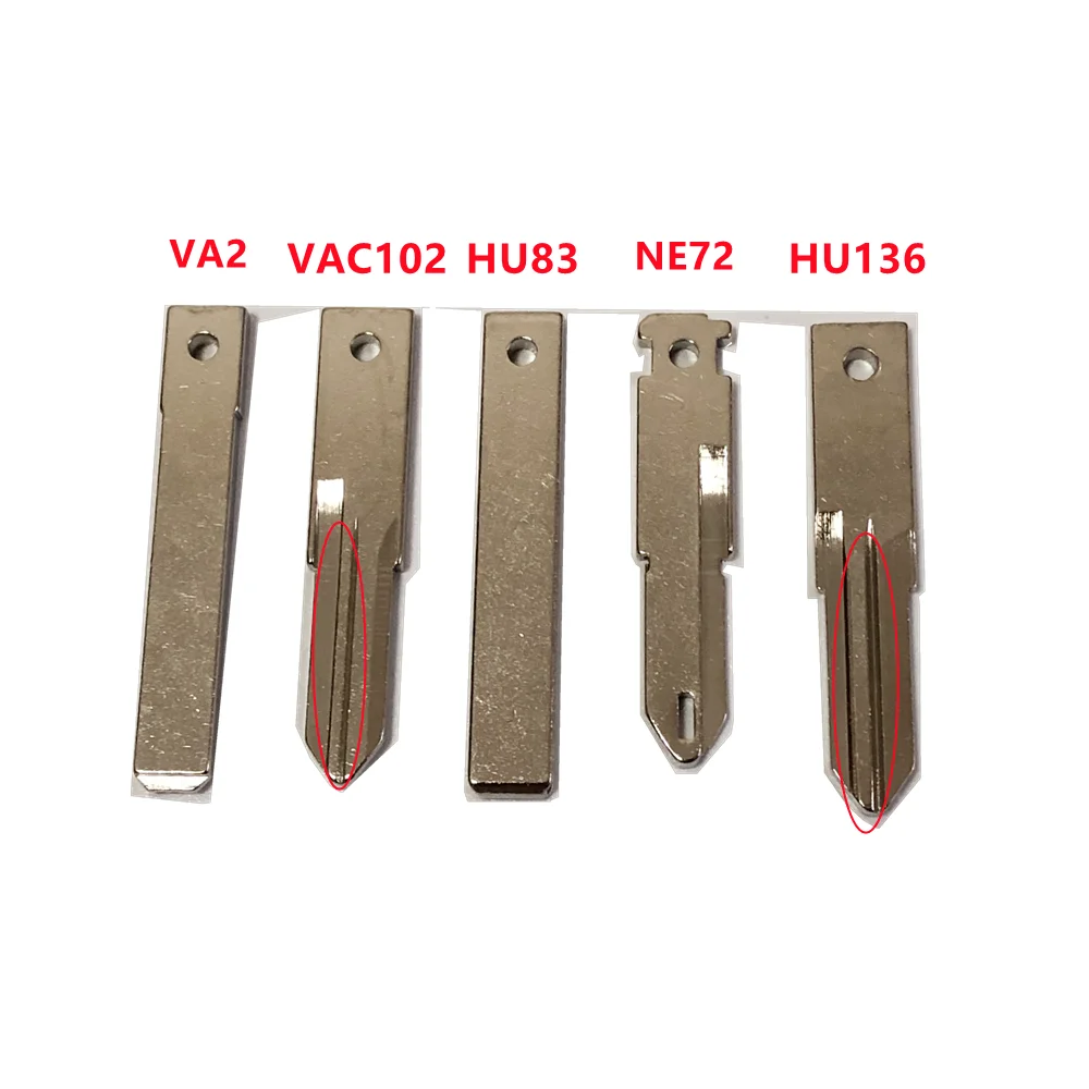 10pcs key Blade original VAC102 HU136 VA2 VA6 HU83 NE72 NE73 Uncut key Blade For Renault Peugeot Citroen Remote Fob Key Blank 10ps car remote key blade vac102 hu136 hu136te ne73 hu83 va2 car key blade for renault peugeot citroen remote fob key blank