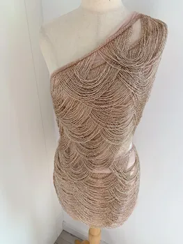 Toppa abbellimento con frange in oro rosa per mantella, alterazione di abiti, costume da ballo