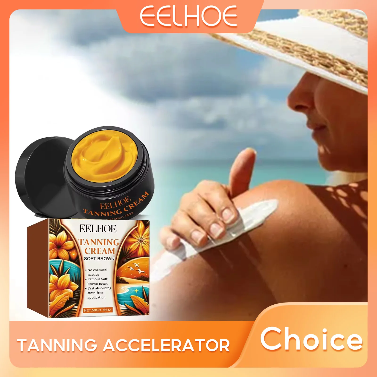 EELHOE Tanning Cream Summer Beach Tanning Aid Lotion Intensive Gel Body Bronzer Lotion Nourish Self Tanner