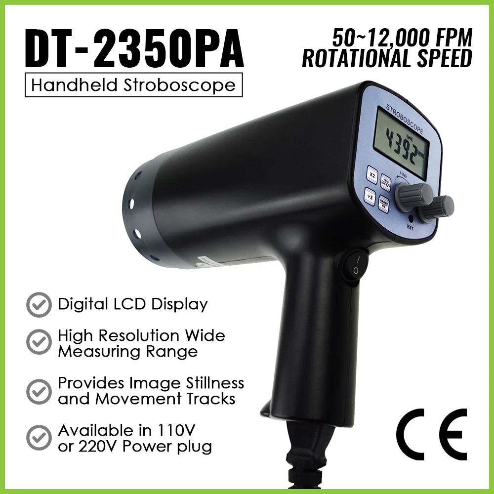 Digital handheld stroboscope with xenon lamp flash tube type 50 12 000