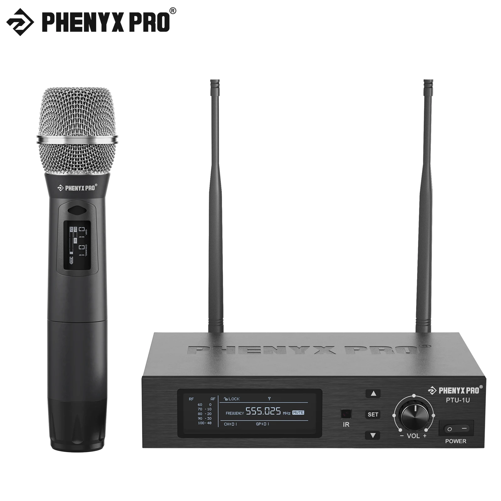 True Diversity Wireless Microphone System Single Cordless Mic Set w