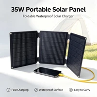 Panneau solaire monocristallin pliable 35W, chargeur solaire portable, sortie USB Type-C DC, panneau solaire compact et léger pour téléphone, tablette, batterie externe, camping, randonnée, extérieur, camping-car 1