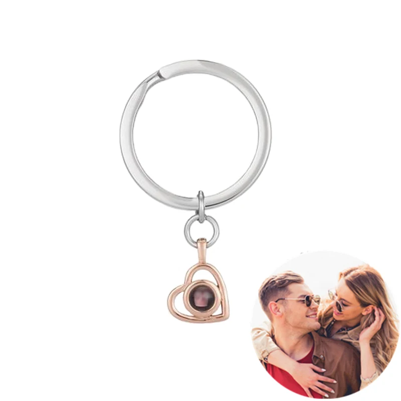Dascust Customized Picture Projection Keychain Fashion Personality Pet Photo Projection Keychain Women Father's Day Gifts