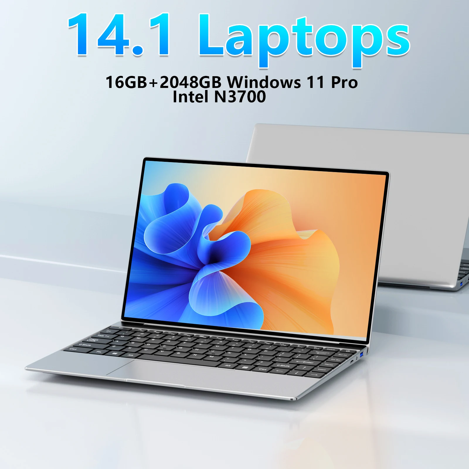 Laptop 14.1 Inch Windows 11 Ultra Slim Notebook Gamer Intel N3700 16GB 1024GB 1920*1080 Display Office computer notebook laptop
