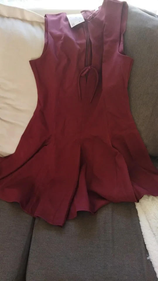 Women's Sleeveless O-Neck Mini Dress with Bow Details photo review