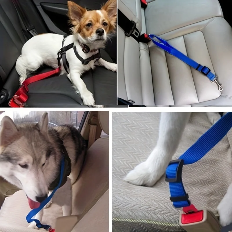 Adjustable Harness and Leash Cat Dog Car Seat Belt Pet Seat Vehicle Dog Harness Lead Clip TractionCar Travel Supplies for Dogs