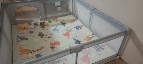 IMBABY Baby Playpen - Light Gray Play Yard with Pull Ring for Safe Play and Fun photo review