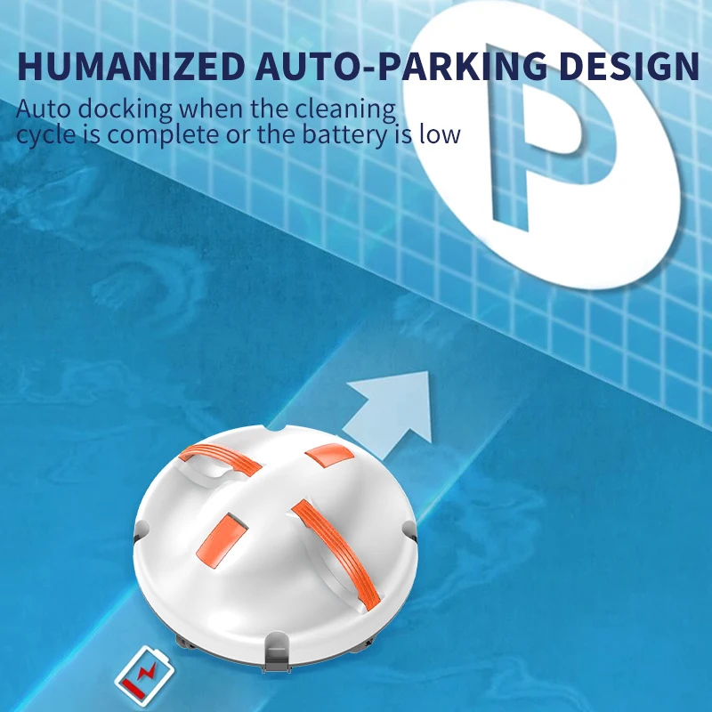 2025 Aggiornamento Robot Automatico Pulitore per Piscina IPX8 Impermeabile 5200mAh Doppio Motore Aspirapolvere per Piscina, Tempo di Esecuzione di 120 Min Auto-Parking - immagine 4