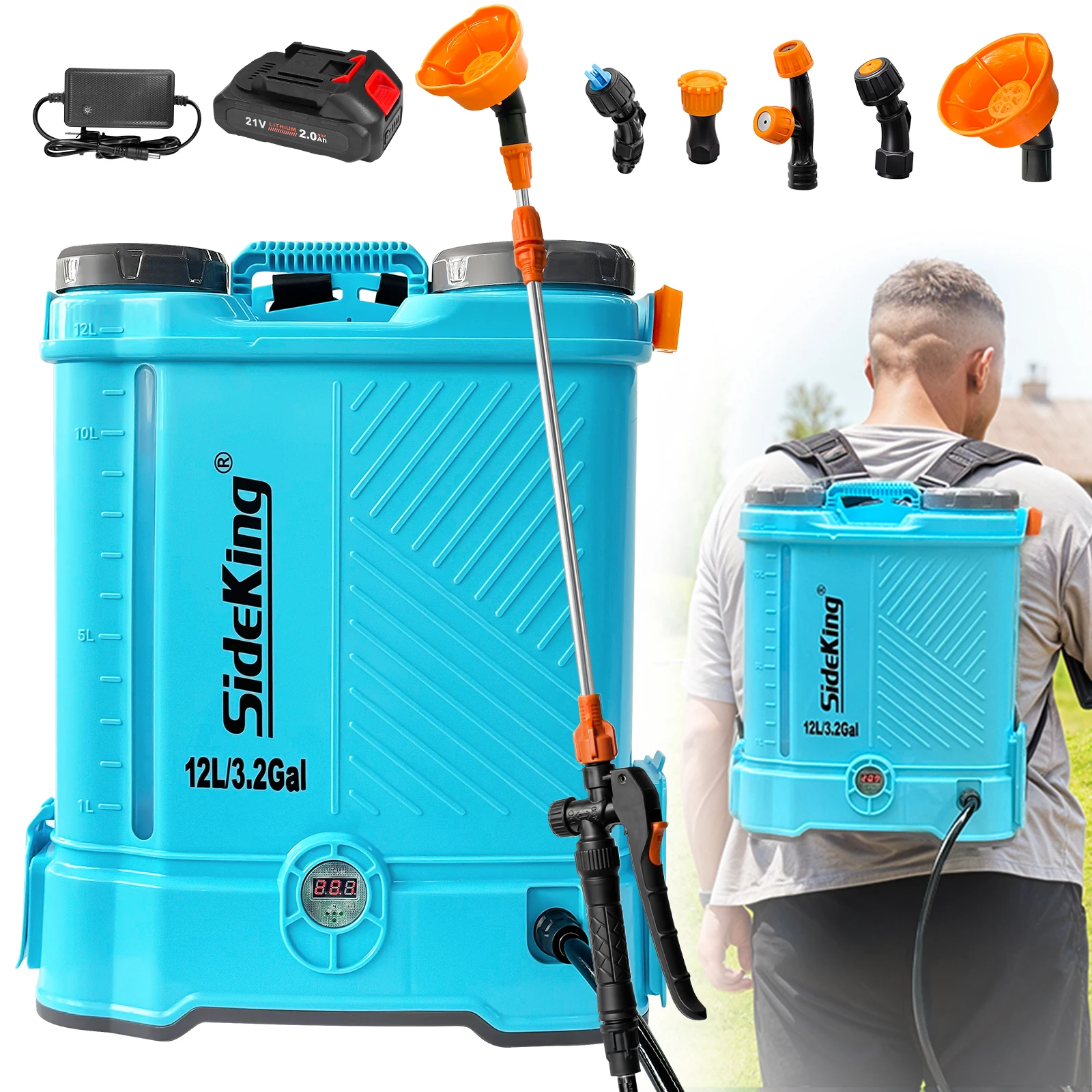 Multi-functional Electric Agriculture Sprayer 12L Battery Garden Sprayer Battery Backpack