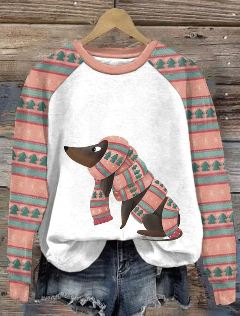 

Women's Fun Dog Print Casual Hoodie