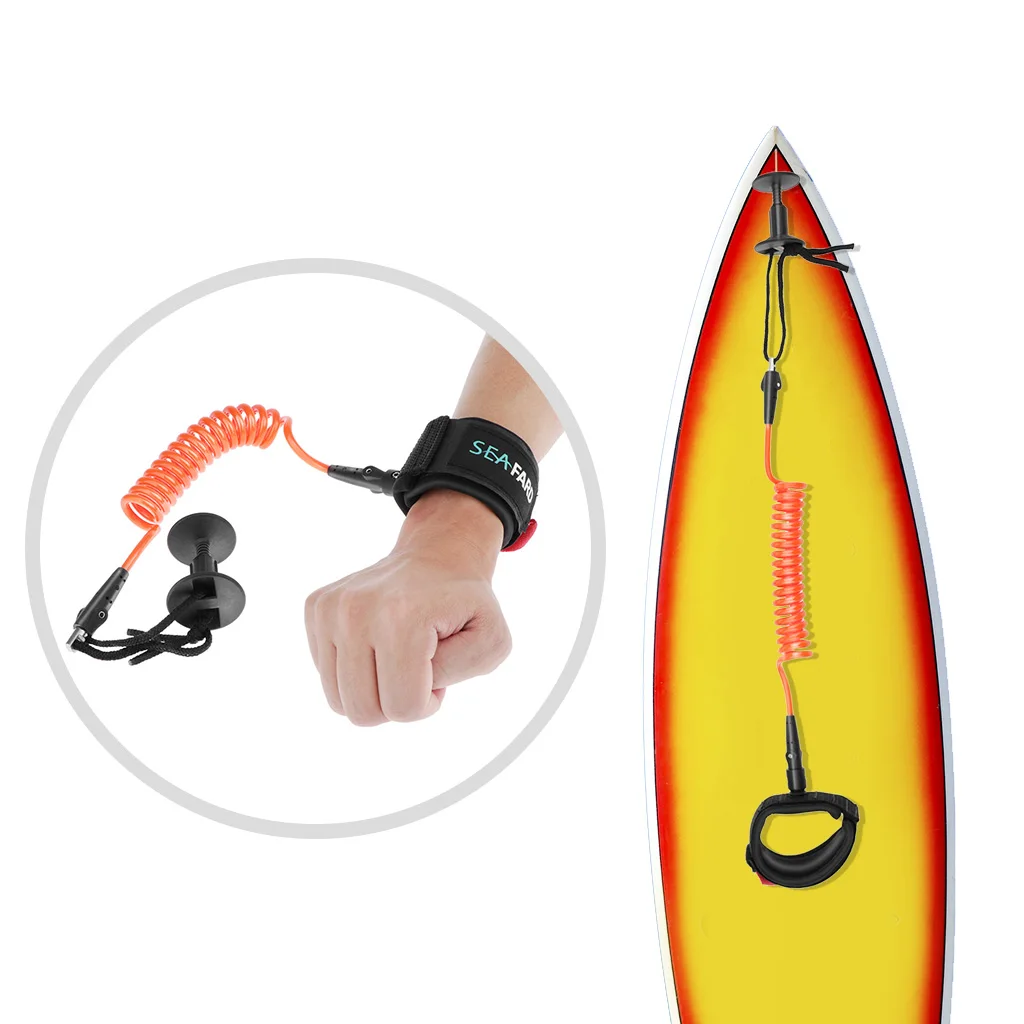 Wrist Coil Leash 5ft Surf Body Board Cord Arm Strap Padded Cuff Surfing Safety Gear Accessories surfboard leash surfboard strap