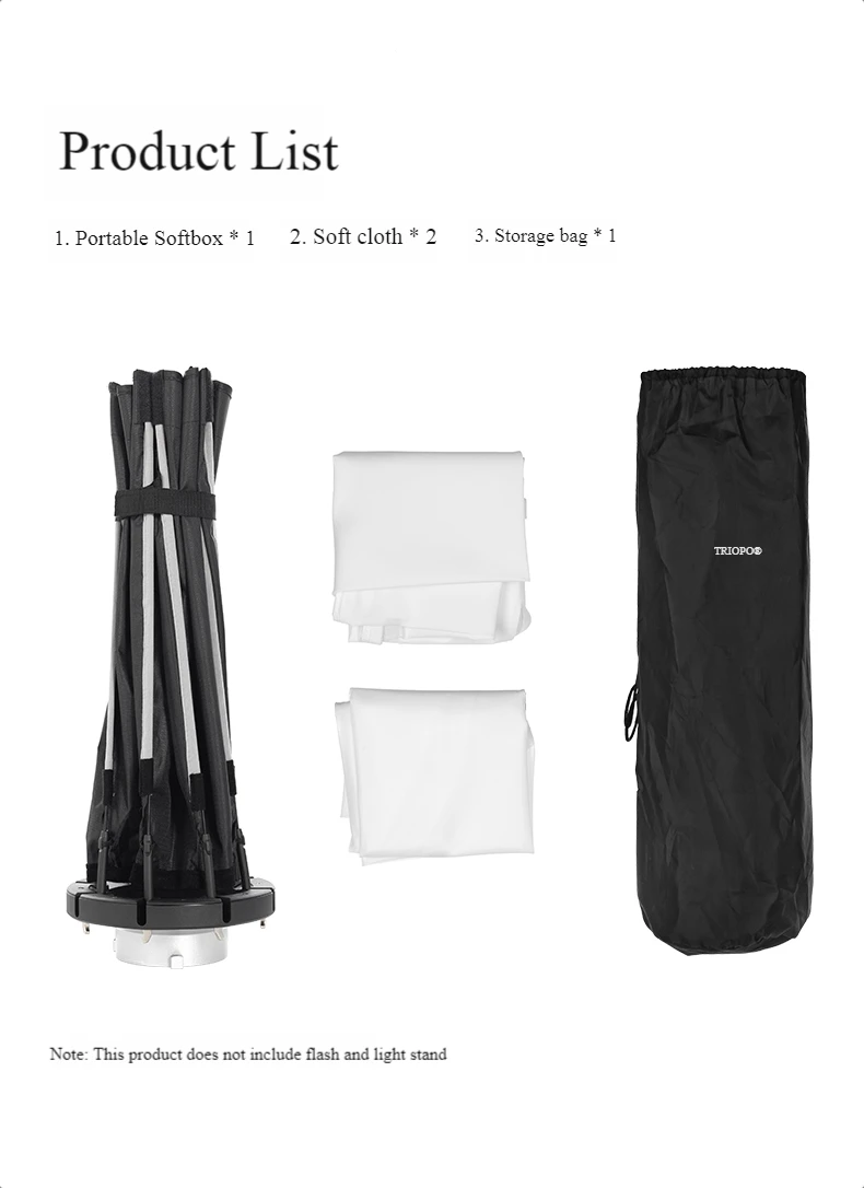 Description Picture 3 of itemTriopo 55cm 65cm 90cm 120cm Speedlite Portable Octagon Umbrella Softbox + Honeycomb Grid Outdoor Flash Soft Box for Iconic Brand Godox