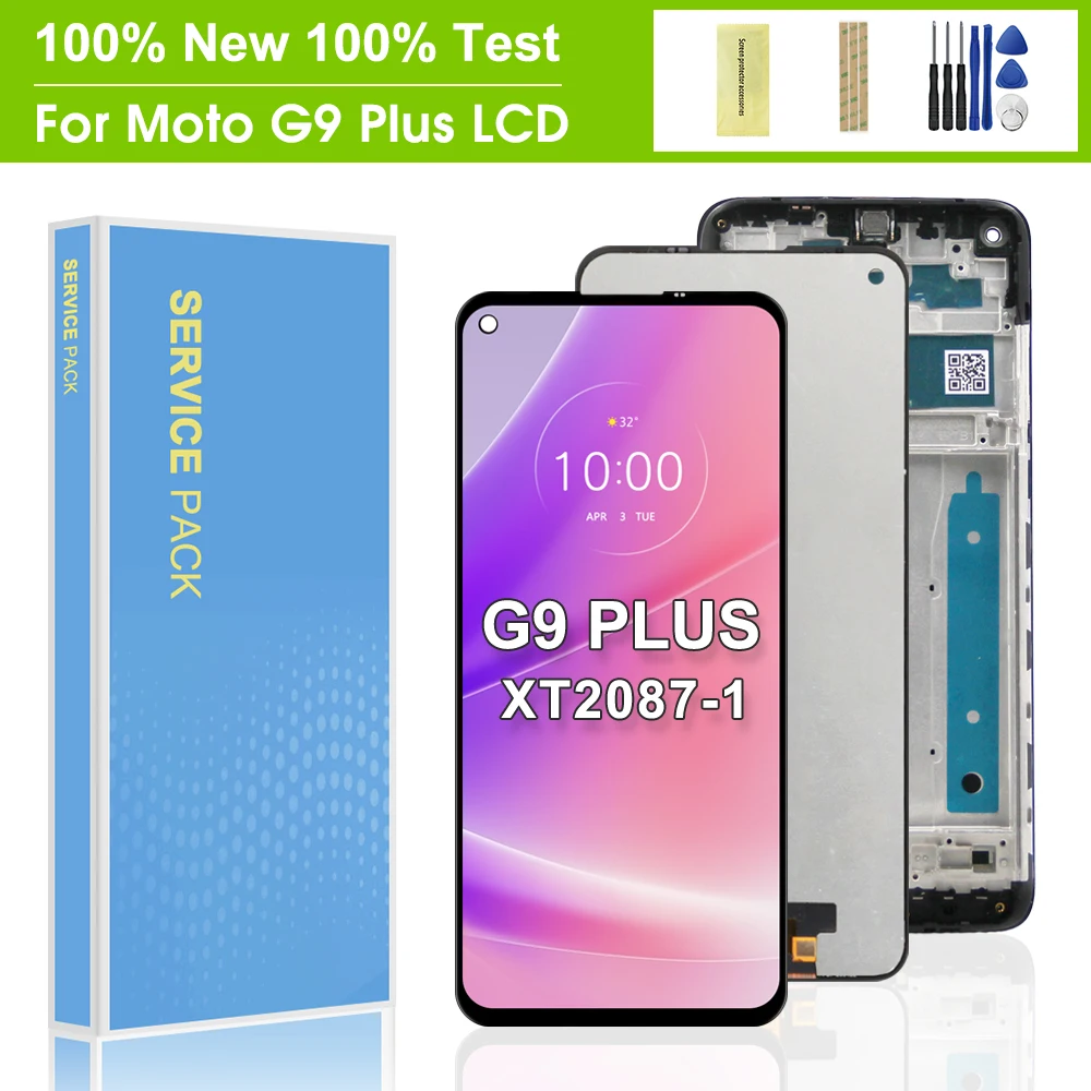 

6.81" Original For Motorola Moto G9 Plus LCD Display Touch Screen Digitizer Assembly With Frame Replace For Moto G9 Plus Screen