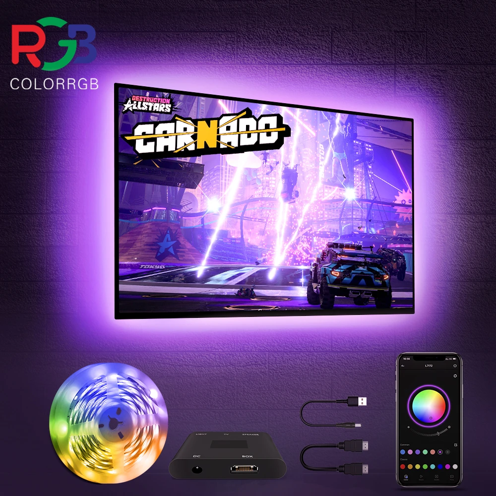 Immersion Tv Led Backlight With Hdmi Sync Box, 300leds Led Lights For