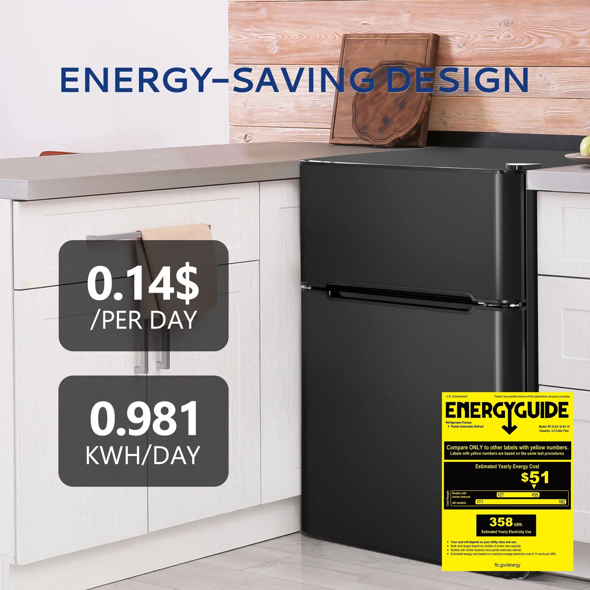 SIMZLIFE Mini Fridge with Freezer, 3.15 Cu ft Two Door Compact Small Fridge Adjustable Removable Shelves,For Bedroom/Dorm/Office 5 SIMZLIFE Mini Fridge with Freezer, 3.15 Cu ft Two Door Compact Small Fridge Adjustable Removable Shelves,For Bedroom/Dorm/Office 5