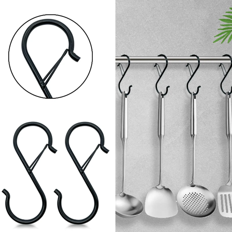 10 /100pcs Metal Hanging Hooks S Shaped Hanger Hook Hanging Heavy Duty Hooks Clasp For Kitchen Pot Shelf Home Bathroom Storage_voghion.com