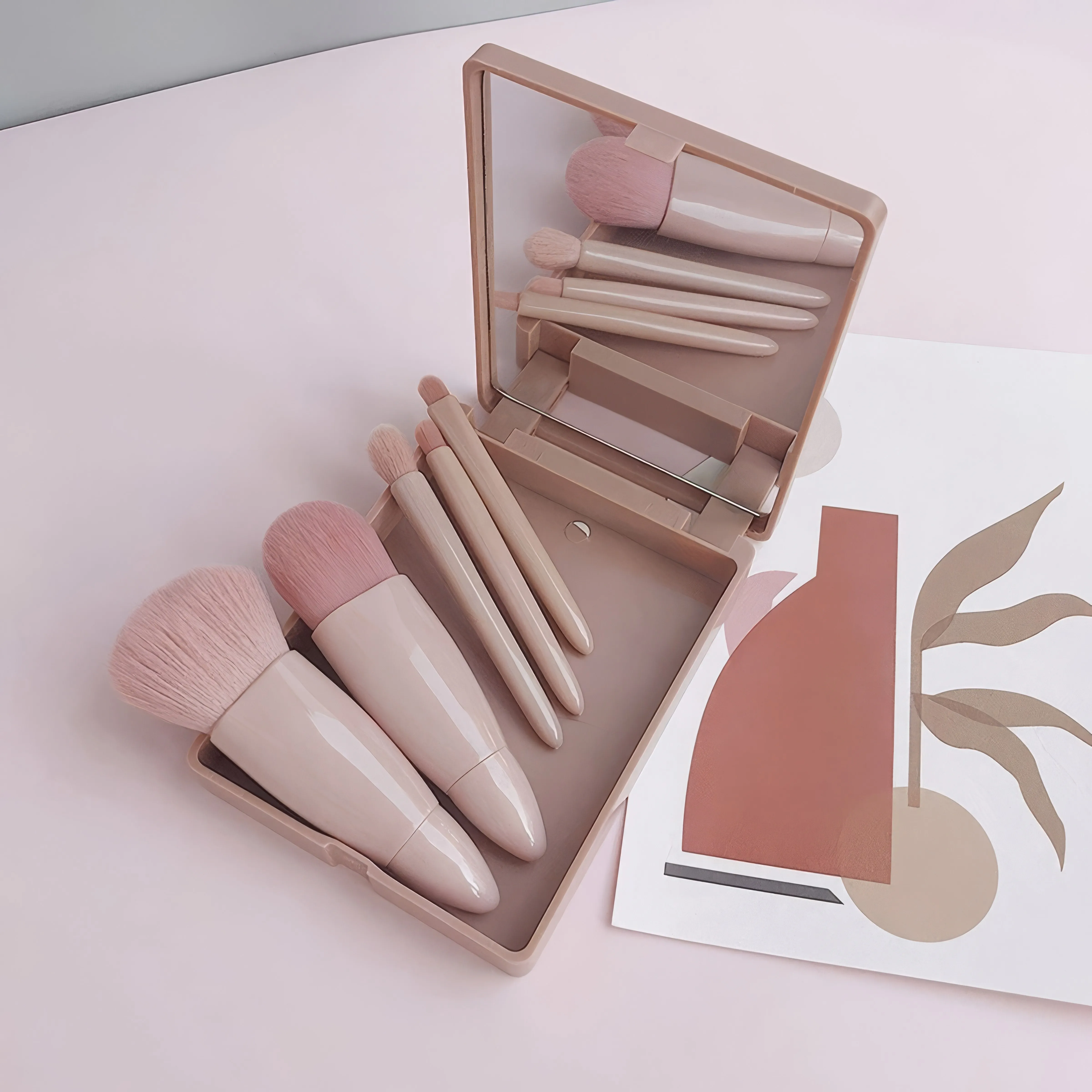 1/2 Set of Portable Makeup Brushes, Including Multifunctional Brushes, Suitable for Carrying Around When Going Out