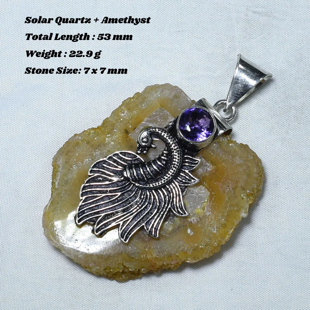 

Genuine Lapis Agate Blue Sunstone Pendant