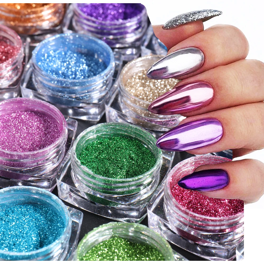 23 Colors Metallic Chrome Nail Powder Set Y2K Magic Mirror Gold Silver  Decor Rubbing Glitter Pigment Flakes Manicure Accessories - AliExpress