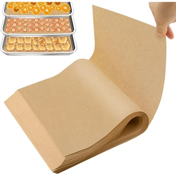 100Pcs Parchment Paper Baking Sheets Non-Stick Precut Baking Parchment Baking Paper Will Not Curl Burn Wax Paper