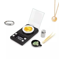 High - Precision Digital Milligram Jewelry Scale with LCD Display and Calibration Weights - 100g - 0.001g