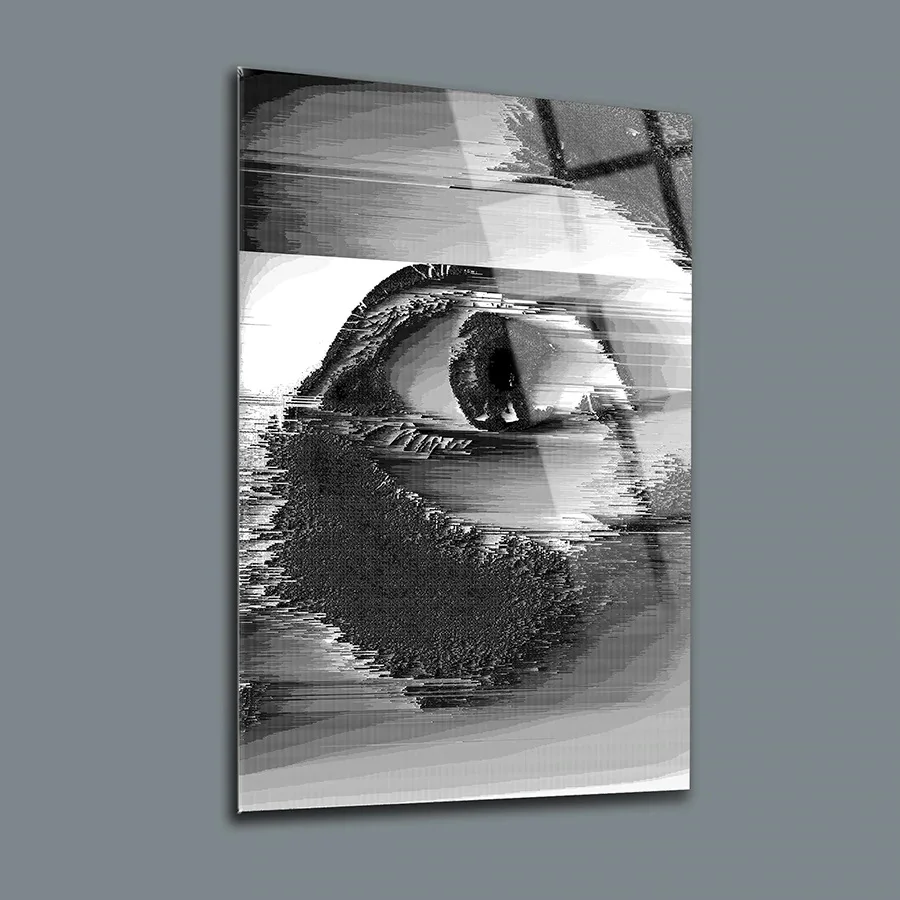 

Soil Eye Decor, Glass Wall Art, Frameless Free Floating Tempered Glass Panel, Home Office Living Room Decoration,