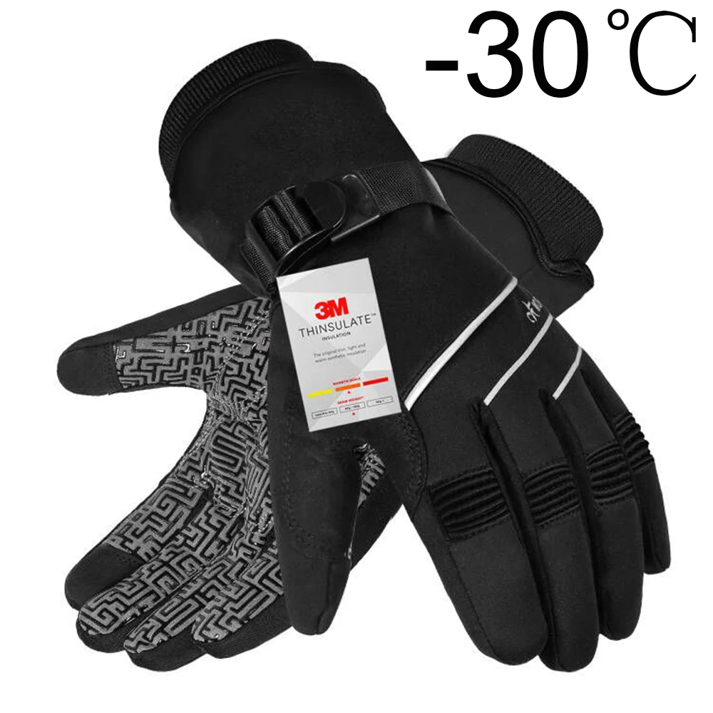MOREOK Ski Gloves 30℃ Waterproof Winter Gloves 3M Thinsulate Thermal