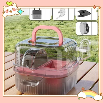 2 Layers with Openable Top House Hamster Habitat for Rats Guinea Pigs Rabbit Double Layer Hamster Cage with Transparent lid 1