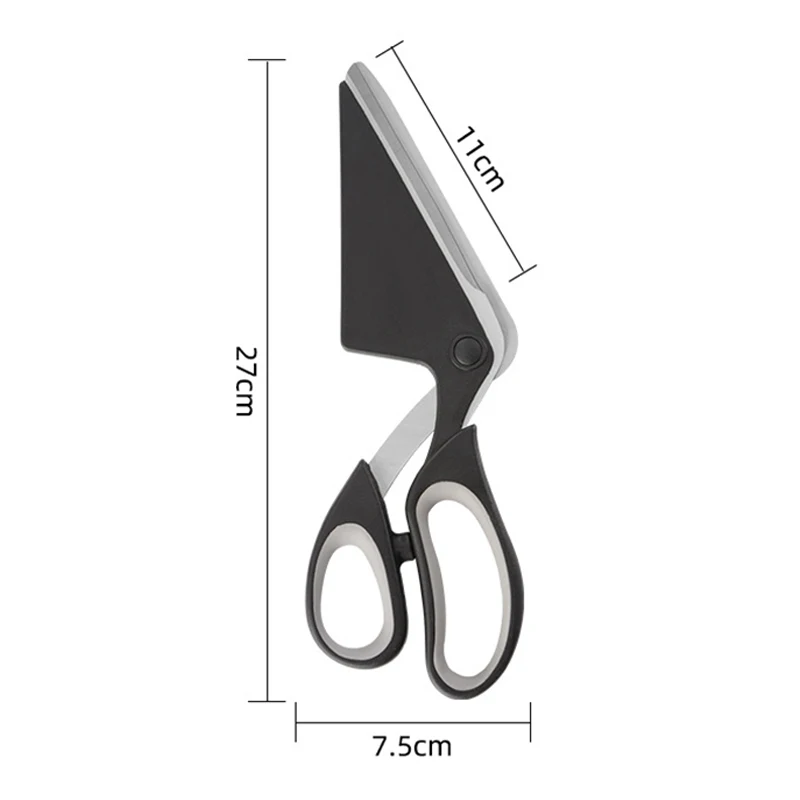 Stainless Steel Pizza Scissors Cutter One-Handed Operation Pizza Spatula Slicer