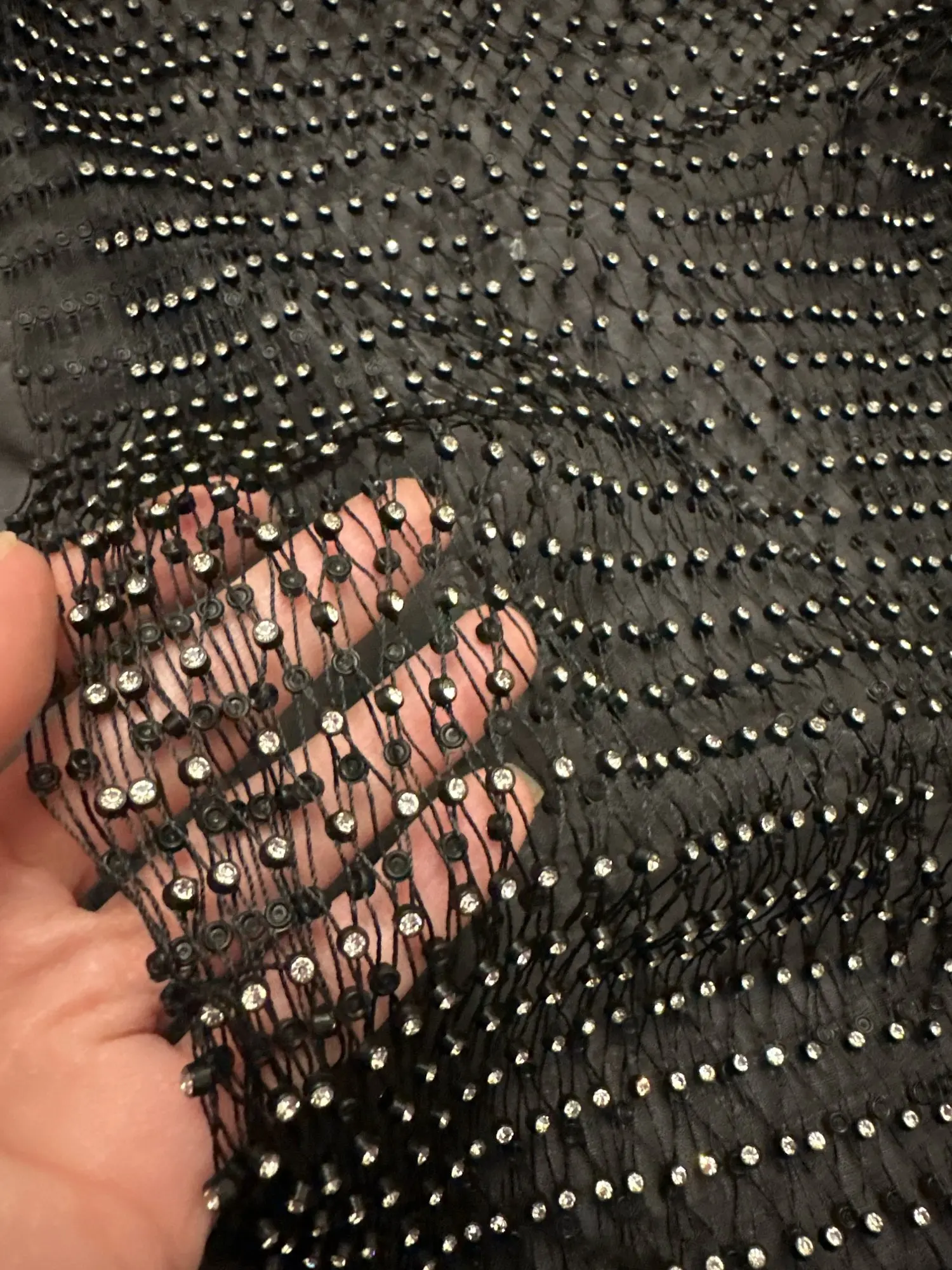 Y2K Rhinestone Fishnet Crop Top Shell Only