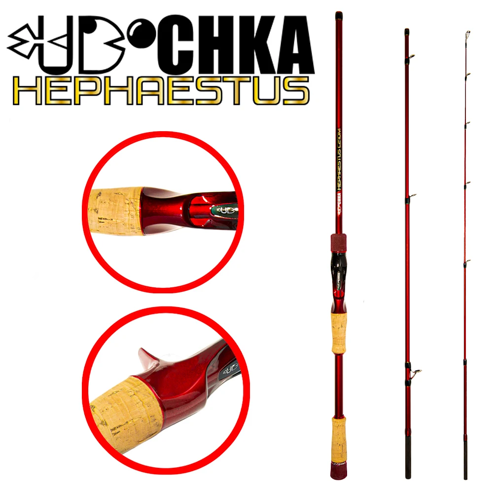 UDOCHKA "Hephaestus" Spinning / Casting Light Carbon Fishing Rod, 3-4 Parts - 1