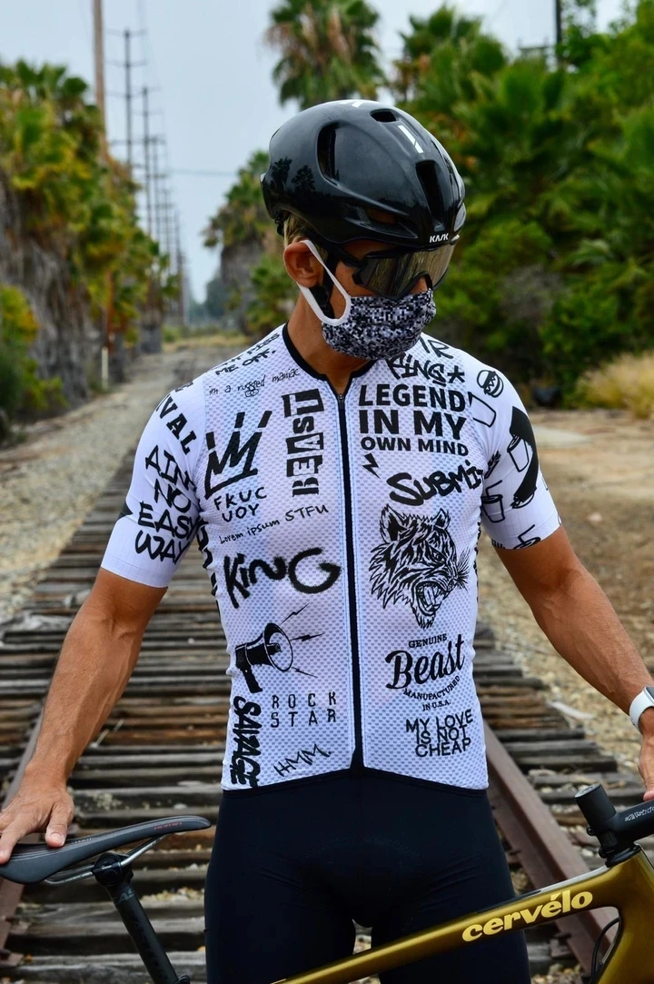 上品スタイル Love The Pain Men's Short Sleeve Jersey Set Bike Bib Shorts ウェア
