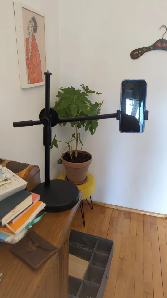 Overhead Tripod with Ring Light Table Tabletop Shooting Stand Tripods with Mobile Phone Holder Boom Arm for Nail Art Photography photo review