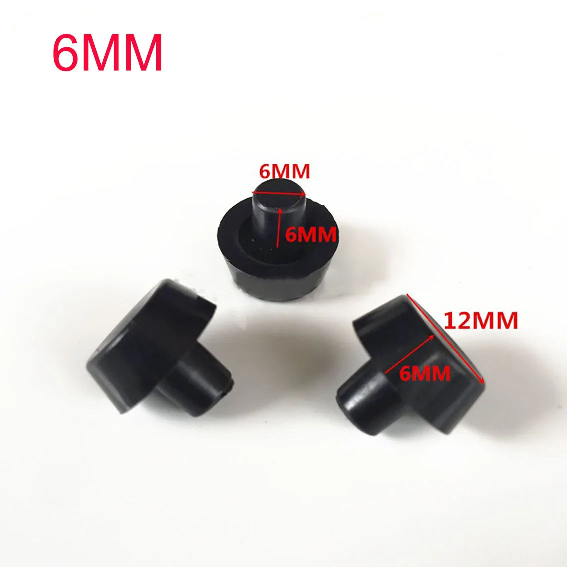 30Pcs 6/7/8mm Round Solid Plastic Seal Plugs Non-Slip Feet Pads Blanking End Caps Seal T Type Stopper Black/White/Transparent