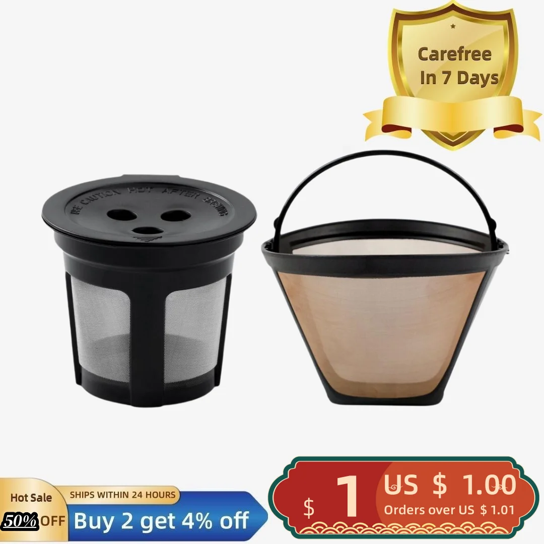 

Coffee Filter Cup with Flip Top Design Reusable Food-grade Detachable Fine Mesh Coffee Filter for Ninja Dual Brew Pro