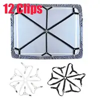 12 Clips Elastic Bed Sheet Clips, Sheet Fasteners for Slip-Resistant Bedding, Sofa Covers and Blankets, Household Tools 1