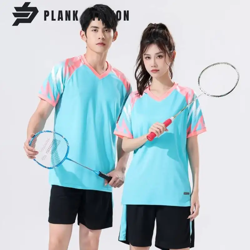 Couple Tennis T-Shirt Men Women Kid Two Piece Suits Volleyball Pingpong Footbal Basketball Sports Outfit Quick Dry Breathable