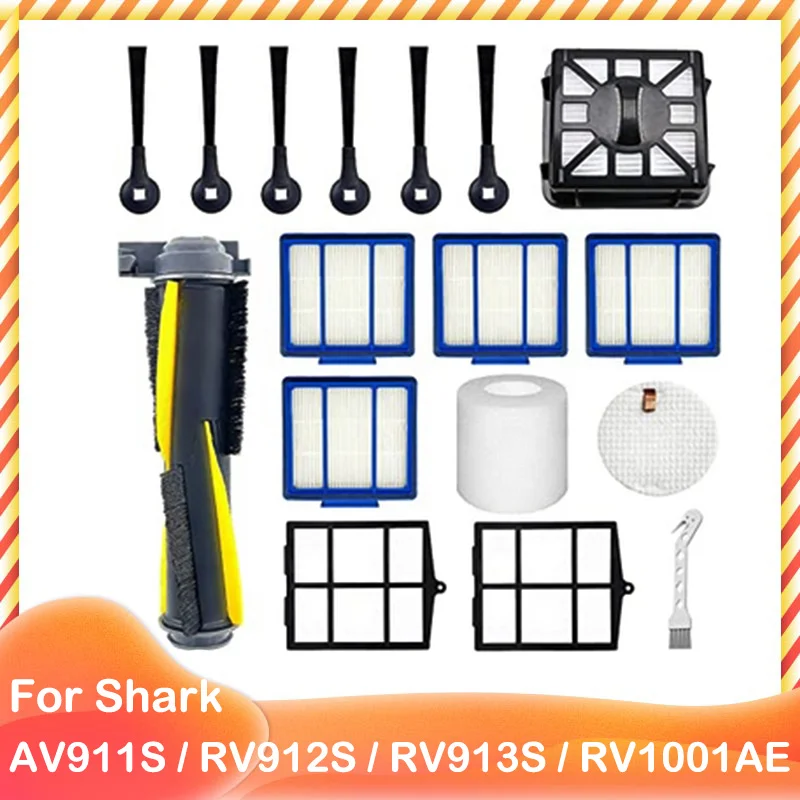 Hepa Filter Main Side Brush Parts for Shark IQ AV911S RV1000 RV1000S RV912S RV913S RV1001AE RV1001 AV1002AE Vacuum Robot Cleaner