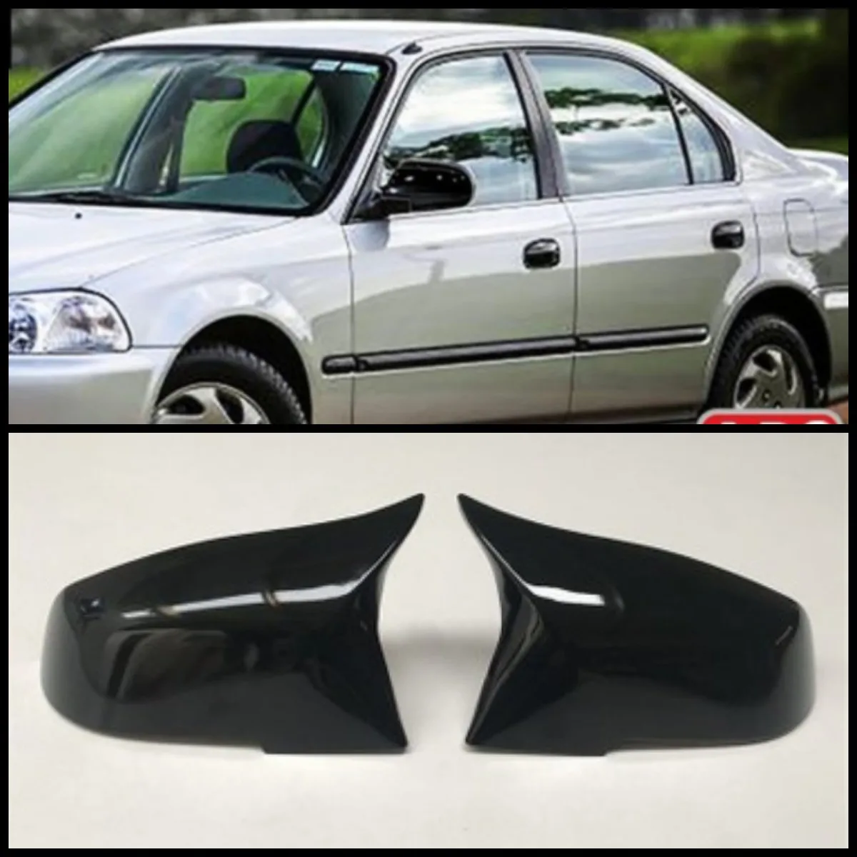 

2 Pieces Rearview Mirror Cover Side Wing RearView Mirror Case Cover Glossy Black Car Shields Kit For Honda Civic EK 1996-2000