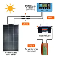 Panneau solaire flexible 125W 18V, panneau solaire monocristallin portable haute efficacité, étanche, léger pour la charge de batterie 12V, camping-car, bateau, toit de maison, camping, utilisation hors réseau 8