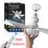 Ceiling Fans with Lights 20.5in 40W Socket LED Ceiling Fan for Garage Bathroom Bedroom Kitchen 1