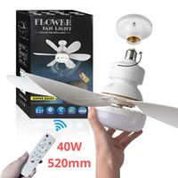 Ceiling Fans with Lights 20.5in 40W Socket LED Ceiling Fan for Garage Bathroom Bedroom Kitchen 1