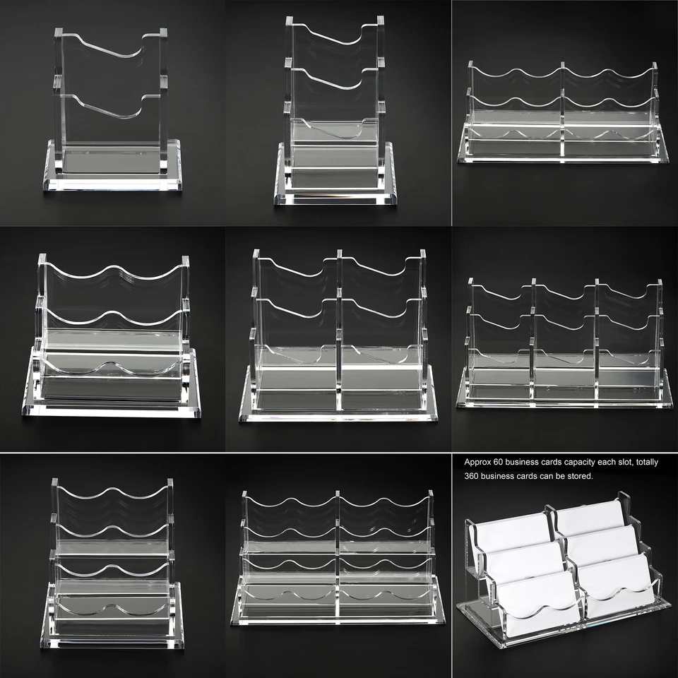 Porte Carte Visite Boite Carte De Visite Porte-cartes De Visite PVC - Lot De 2 - Transparent Et étanche Rangement Carte De Visite Porte Cartes De Visite