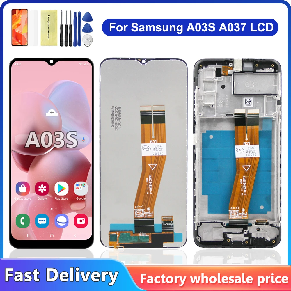 6.5 "Per Samsung A03S Display Frame Touch Screen Digitizer Per Samsung A03S A037F A037M A037Fd Schermo Lcd