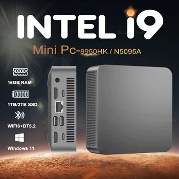 2025 NUOVO Intel Core i9 8950HK Celeron N5095A Windows 11 UHD Grafica Mini PC 16GB LPDDR4 1/2TB M.2 SSD WiFi 6 + BT5.2 PC desktop 1