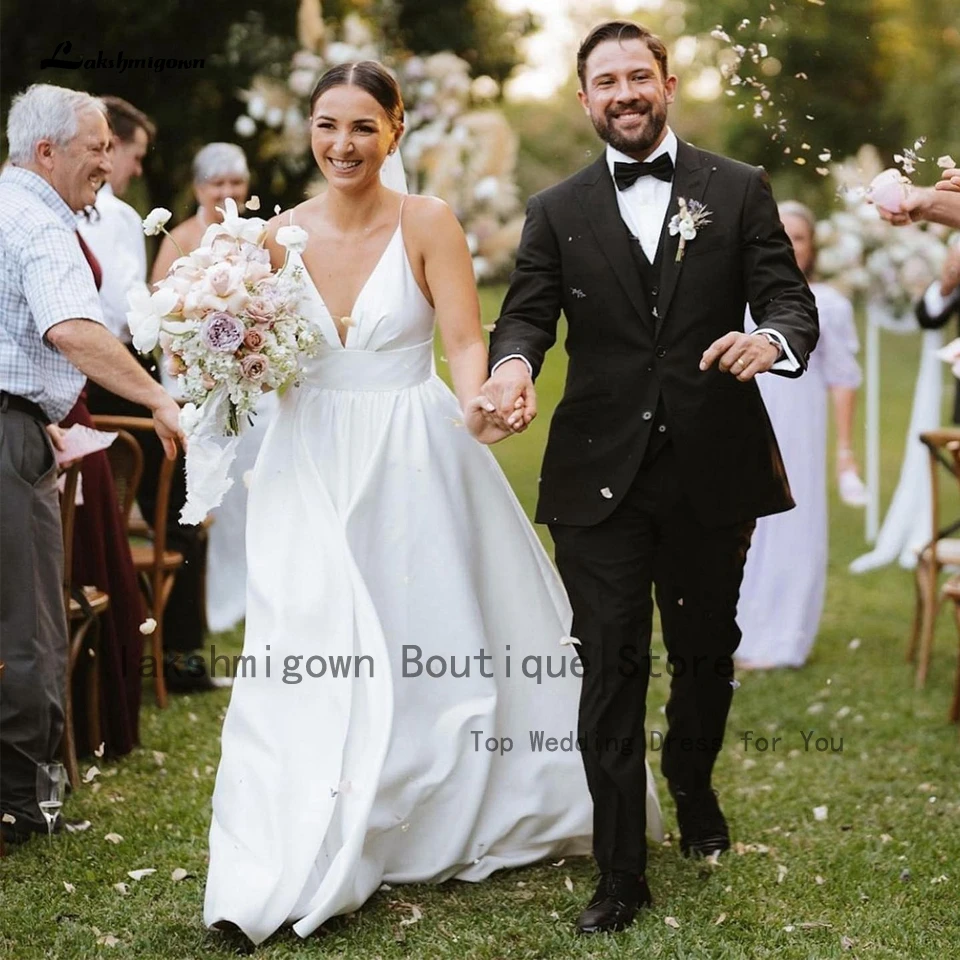 

Женское атласное свадебное платье Lakshmigown, ТРАПЕЦИЕВИДНОЕ ПЛАТЬЕ на тонких бретелях, модель 2022