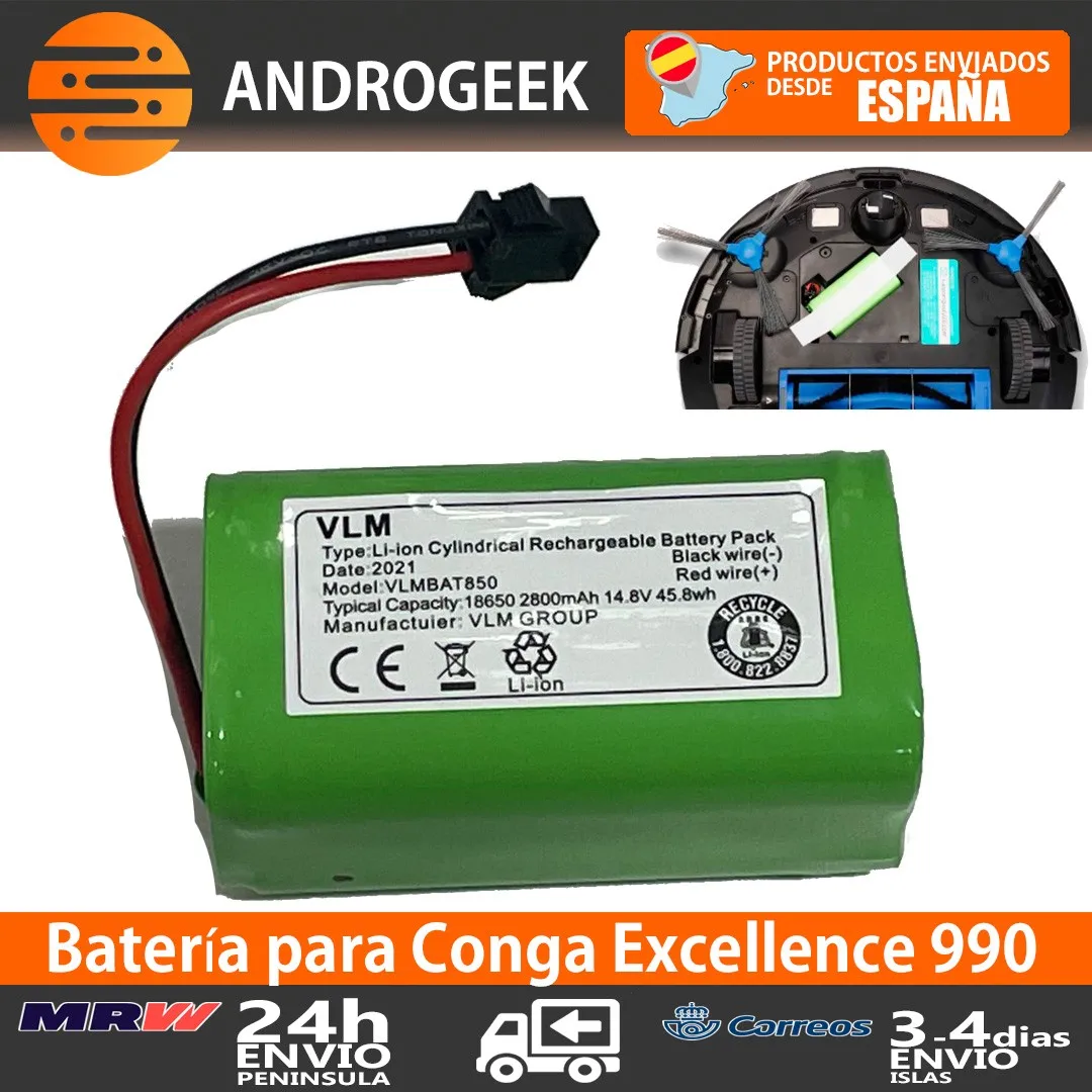 Batería Mirtux para Conga 4090, Conga 4490, Conga 4590 y Conga 4690